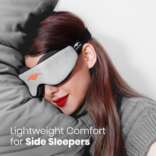 Manta Slim Sleep Mask – Ultra-Light Blackout Eye Mask with Adjustable Eye Cups, Soft Strap for Comfortable Sleep, Minimalist Design for Better Rest