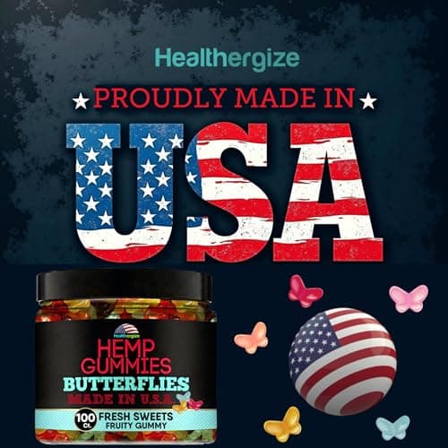 Hemp Gummies for Sleep-Delicious Butterflies Gummy Bears-Fresh Fruity Flavors-Natural Candy Edibles for Peace and Relaxation, Nighttime Rest, Calm, Relax-Made in USA-100 Count