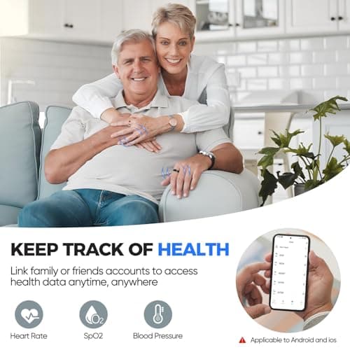 BIEMHA IP68 Waterproof Smart Ring - Fitness & Health Tracker with Sleep/Exercise Monitoring, Unisex for Women Men, iOS & Android Compatible, Long Lasting Battery Life, No Subscription (Black, 12)