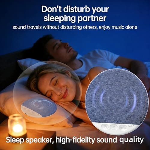 2026 New Bluetooth Pillow Speaker for Sleeping, Ultra-Thin 1.1cm Under Pillow Speaker with White Noise Timer & Bluetooth 5.4, Wireless Sleep Aid with Stereo Bass, Comfortable for Adult Side Sleepers