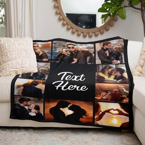 inkArts Custom Blanket Throws with Photos Text Personalized with Picture Customizable, Customize for Mom, Dad, Couple, Girlfriend, Boyfriend, Husband & Wife