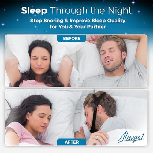 Anti Snoring Chin Strap for Men and Women CPAP Users - Chin Strap for Sleeping - Effective Snore Solution for Excessive Snoring