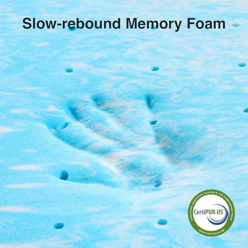 Novilla Memory Foam Mattress Topper Queen - 2 Inch Cooling Gel Infused Memory Foam | Slow-Rebound Pressure Relief | CertiPUR Certified | Comfort for Sleeper Sofa, RV, Camper, Dorm Room