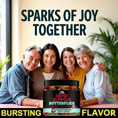 Hemp Gummies for Sleep-Delicious Butterflies Gummy Bears-Fresh Fruity Flavors-Natural Candy Edibles for Peace and Relaxation, Nighttime Rest, Calm, Relax-Made in USA-100 Count