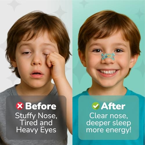 TapeGeeks Nasal Strips for Kids Nose Strips for Breathing Nasal Strip for Reducing Snoring Boys and Girls, Mix Colors