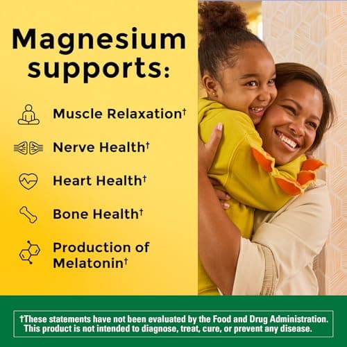 Nature Made Magnesium Oxide 250 mg, Magnesium Supplements for Men and Women, Support for Muscle, Heart, Bone and Nerve Health, 100 Tablets, 100 Day Supply