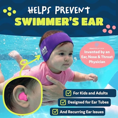 Earvolution Putty Buddies Earplugs for Swimming and Bathing - Doctor-Invented, Made in USA, Moldable Premium Silicone Plugs Help Prevent Swimmer's Ear, 3 Pair Pack - Purple/Teal/Magenta