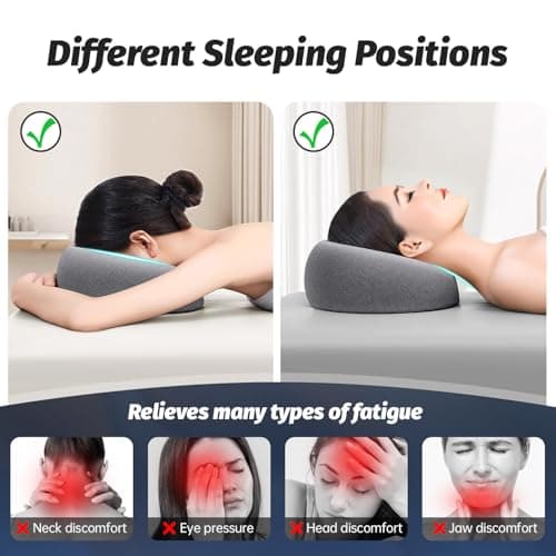 xiaomubiao Face Down Pillows for Massage Table, Massage Headrest for Bed, Face Pillow for Stomach Sleeping, BBL Pillow After Surgery Post Eye Surgery & Vitrectomy Recovery, Removable Cover Grey