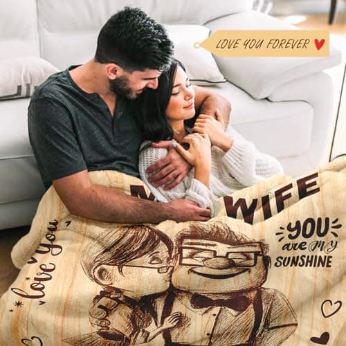 NAIREG Mothers Day Blanket Gifts for Wife from Husband - Wedding Anniversary Romantic Gifts for Women - Wife Birthday Gift Ideas - I Love You Gift for Her - to My Wife Blanket 50"x60"