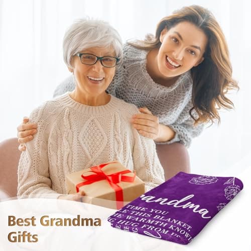 Mothers Day Grandma Gifts, Birthday Gifts for Grandma from Grandkids, to My Grandmother Soft Throw Blanket 50" x 60", Purple