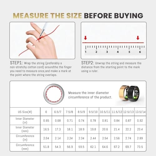 Smart Ring for Women & Men, Health Tracker Ring with Heart Rate, Blood Oxygen,Blood Pressure, IP68 Waterproof Fitness Ring, Sleep Tracker for iPhone and Android, No APP Fee (Lavender Pink, 9#)