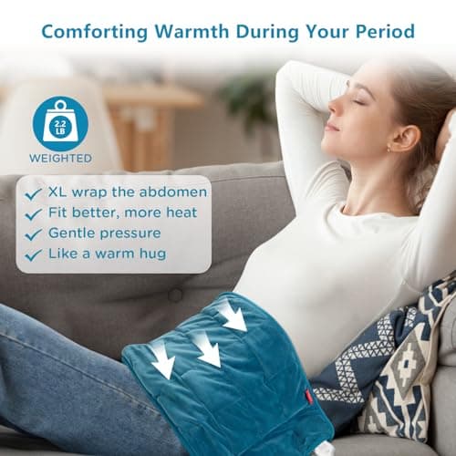 Comfytemp Weighted Heating Pad for Back & Period, FSA Eligible Electric Heat Pad, Birthday Gifts for Women Men Mom Dad & Mother Day Gift, 2.2 lb HSA Neck Shoulder Heated Pad, 2H Auto-Off, 12x24