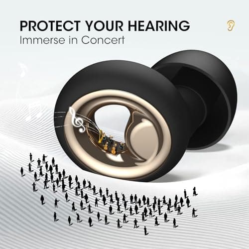 Vosaf Ear Plugs for Sleeping, 55dB Silicone Ear Plugs for Noise Reduction, Reusable Sleeping Noise Cancelling Earplugs for Snoring, Concert & Shooting Ear Protection with 8 Eartips(Charcoal)