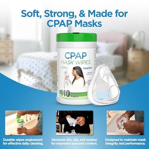 resplabs CPAP Mask Wipes Unscented Cleaner for Full Face, Nasal Masks & Supplies 110 Wipes