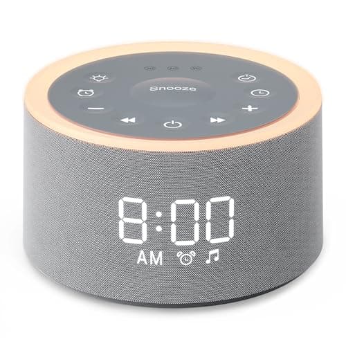 Dreamegg D1+ Sound Machine & Alarm Clock - Sound Machine for Sleep, White Noise Machine with 29 Soothing Sounds, Night Light, 0-100% Dimmable, White Noise Alarm Clock for Bedrooms Adults Baby