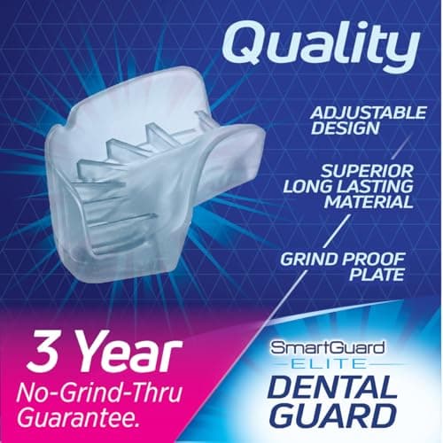 Dental Guard SMARTGUARD Elite (2 Guards 1 Travel case) Front Tooth Custom Anti Teeth Grinding Night Guard for Clenching - Dentist Designed - Bruxing Splint Mouth Protector for Relief of Symptoms