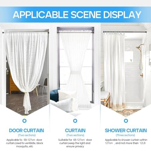 Tension Curtain Rod Black Tension Rod 28 To 48 Inch Spring Curtain Rods Non Slip Tension Rods 1pcs For Windows No Drilling Adjustable Tension Rods of Curtains Window Closet Kitchen Wardrobe