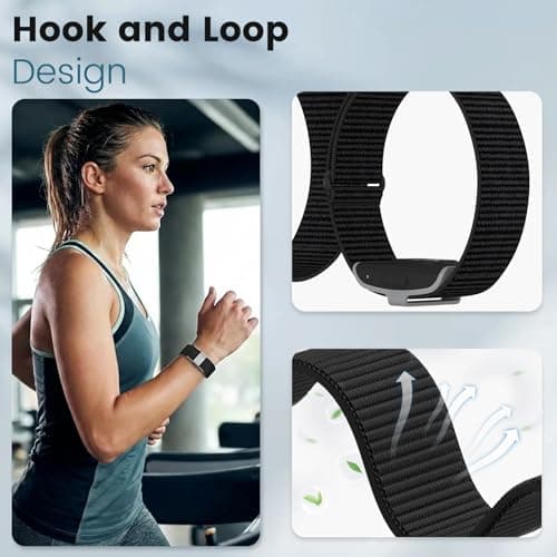 BlikWyt Nylon Loop Compatible with Hume Band Replacement, Breathable Soft Wristband for Hume Health Band (Black)