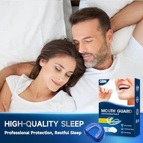 GBN Mouth Guard for Sleeping - Comfort Fit Night Guards for Nighttime Use - Reusable Mouthguard, Nightguards for Adults Includes 2 Sizes & 1 Travel Case