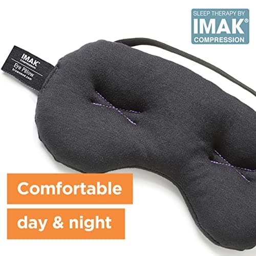 Brownmed Eye Pillow - Compression Eye Mask for Headache Support - Soothes Strain - Eases Sinus Pressure - Cooling - Universal Fit - Breathable Cotton - Washable & Reusable - Black