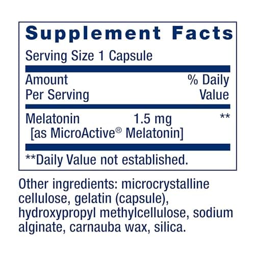 Life Extension Melatonin IR/XR, 1.5 mg, immediate- and Extended-Release Formula for Optimal Sleep Support, Healthy circadian Rhythms, Cellular Defense, Gluten-Free, Non-GMO, 60 Capsules