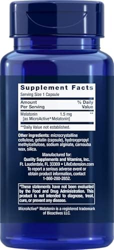 Life Extension Melatonin IR/XR 120 Capsules - Immediate & 7 Hour Extended-Release - Night Time Supplement - Supports Staying Asleep - Non-GMO, Gluten-Free