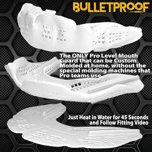 Bulletproof: World’s Thinnest Most Breathable Mouthguard is 3X Stronger! BJJ Lacrosse Football Basketball MMA Wrestling Hockey Rugby Boxing Men Sports Mouth Guard Grinding Teeth Adult Youth Braces