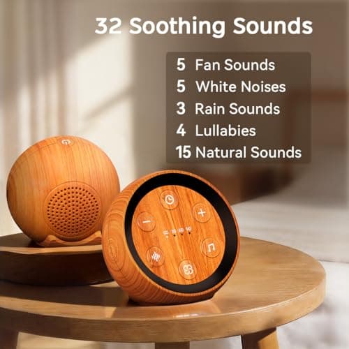 Portable Sound Machine Mini White Noise Machine for Baby Kids Adult with 32 Soothing Sounds 32 Volume Levels Sleep Brown Noise Machine with 4 Timer & Memory for Travel Office Privacy