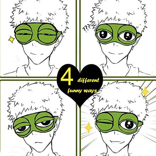 Shinywear Cute Rabbit Sleeping Eye Mask Plush Blindfold Travel Sleep Masks Super Soft Funny Eye Cover for Kids Girls and Adult (Green Frog)