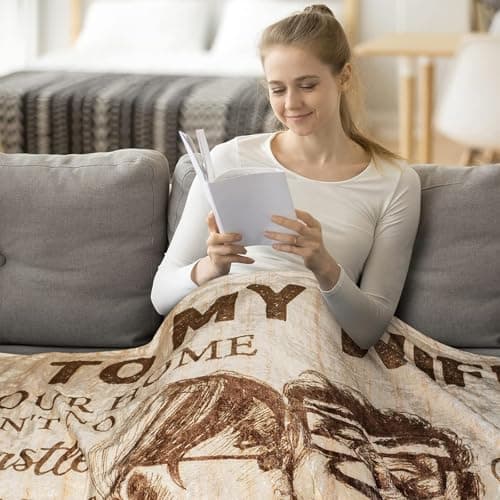 CENSIHER Mothers Day Blanket Gift for Wife from Husband to My Wife Blanket Wedding Anniversary Romantic Gifts for Women Birthday Christmas Valentine's Mother's Day Healing Thoughts Presents for Her
