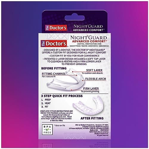 The Doctor’s NightGuard Mouth Guard for Grinding Teeth at Night, Includes Storage Case, Pack of 1