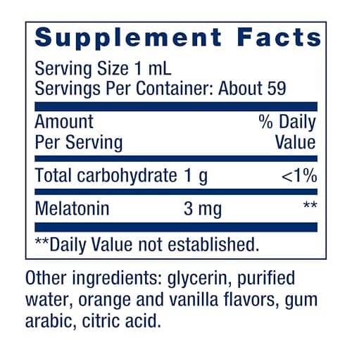 Life Extension Fast-Acting Liquid Melatonin (Citrus-Vanilla Flavor), 3 mg, Optimal Sleep Support, Healthy circadian Rhythms, Cellular Defense, Gluten-Free, Non-GMO, 2 fl oz