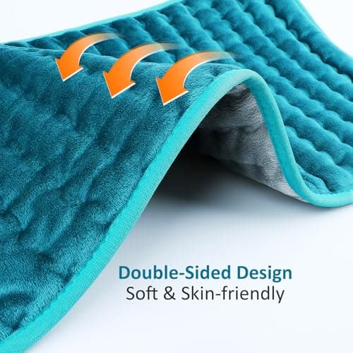 Heating pad for Back/Shoulder/Neck/Leg Pain Relief, Heating Pads for Period Cramps, 6 Fast Heating Settings, Auto-Off, Machine Washable, Birthday Gifts for Women Mom, Extra Large 12"x24", Blue