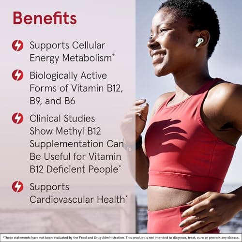 Jarrow Formulas Methyl B-12 & Methyl Folate, Bioactive Vitamin B9 and Vitamin B12 Supplement, Supports Cellular Energy Production, Healthy Brain Function & Metabolism, 60 Chewable Tablets, 60 Servings