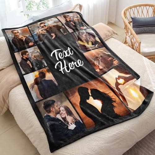 inkArts Custom Blanket Throws with Photos Text Personalized with Picture Customizable, Customize for Mom, Dad, Couple, Girlfriend, Boyfriend, Husband & Wife