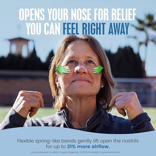 Breathe Right Nasal Strips Lavender Scent, Extra Strength Tan Nose Strips for Nasal Congestion Relief Caused by Colds & Allergies, Better Breathing, Less Snoring, Drug-Free, 26 Ct (Packaging May Vary)