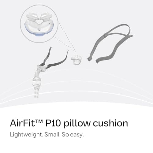 Resmed AirFit P10 Nasal Pillow Cushion - CPAP Mask Accessories Replacement - Soft Lightweight Silicone - Dual Wall - Large