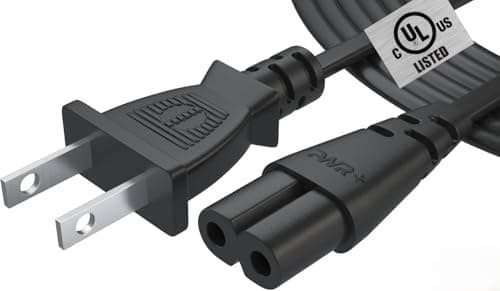Tv Power Cord 12Ft Cable for Samsung LG TCL Sony: Apple Tv Insignia Sharp Toshiba JVC Hisense 4k 8k UHD Crystal Tizen Smart Roku Google Quantum Panasonic HDR LED QLED 2 Prong UL Listed