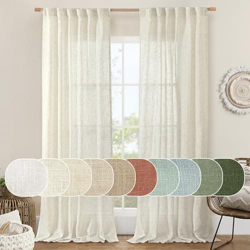 LAMIT Natural Ivory Semi Sheer Linen Curtains Review — Soft Light, Farmhouse Feel