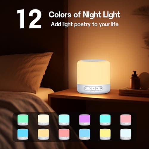 Easysleep Soundbar Speakers White Noise Sound Machine with 30 Sounds 12 Night Light 32 Volume 3 Timers Portable Sleep Machine for Office Travel Noise Canceling Lullaby & Rain Sound for Baby, Adults
