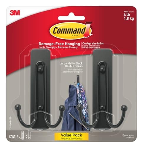 Command Large Matte Black Double Hooks Review – Damage-Free Hanging That Actually Holds