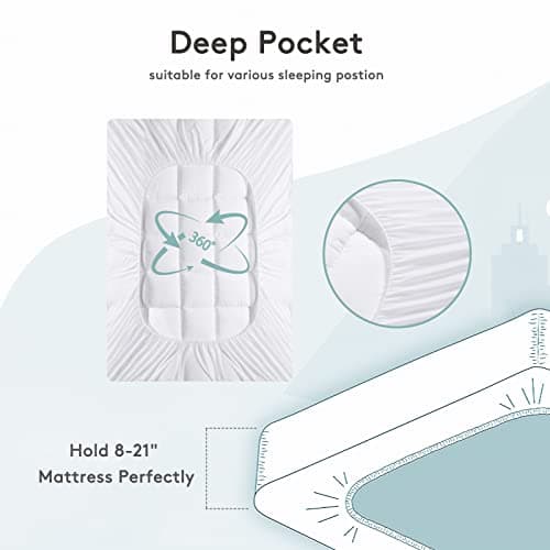 SameBed Mattress Topper Queen,Extra Thick Mattress Pad Cover for Back Pain,Cooling Mattress Protector with 8-21 Inch Deep Pocket,Overfilled Down Alternative Filling