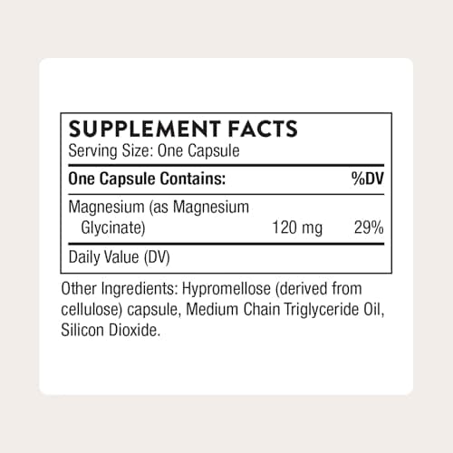 THORNE - Magnesium Glycinate - Supports Restful Sleep, Muscle Relaxation, Heart Health & Metabolism* - Chelated Magnesium Capsules - Third-Party Certified - Gluten, Dairy & Soy-Free - 90 Servings