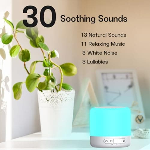 Easysleep Soundbar Speakers White Noise Sound Machine with 30 Sounds 12 Night Light 32 Volume 3 Timers Portable Sleep Machine for Office Travel Noise Canceling Lullaby & Rain Sound for Baby, Adults