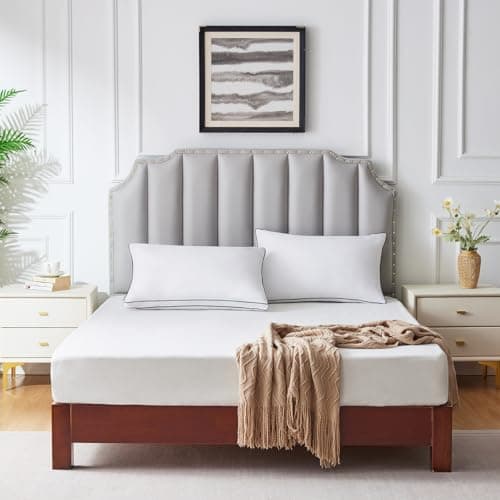 CozyLux Pillows Queen Size Set of 4, Soft and Supportive 3D Down Alternative Bed Pillow for Sleeping 4 Pack White, Luxury Hotel Quality Gusseted Bedding Pillow for Back, Stomach or Side Sleepers 18x28