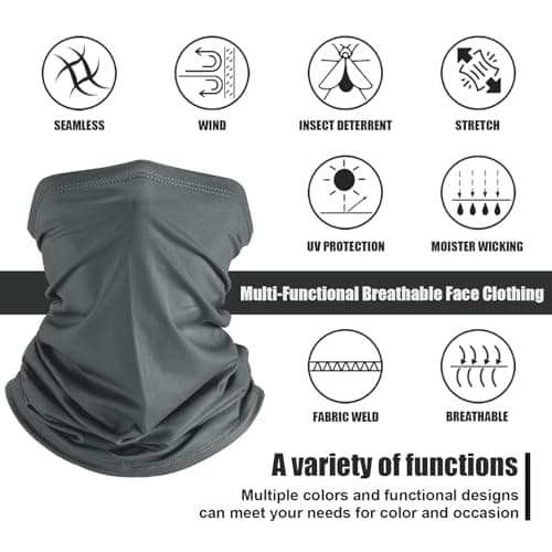 Geyoga 6 Pieces Summer UV Protection Cooling Neck Gaiter Face Clothing Neck Gaiter Mask Scarf Sunscreen Breathable Bandana(Classic Color)