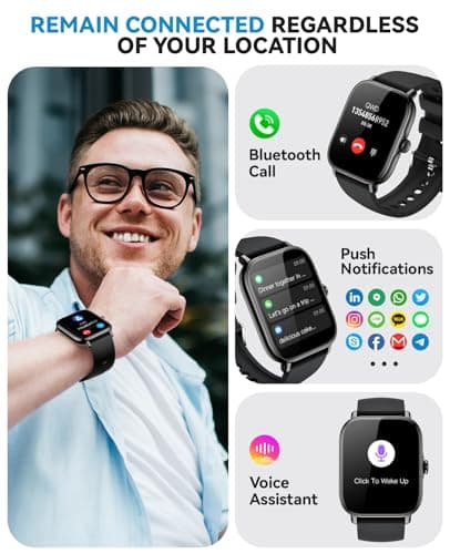 Smart Watch for Women Men- Answer/Make Call, 2025 IP68 Waterproof Fitness Step Tracker Watch with Sleep Monitor/Activity Counter/110+ Sport Mode, Smartwatch for Andriod iPhone iOS Samsung Compatible
