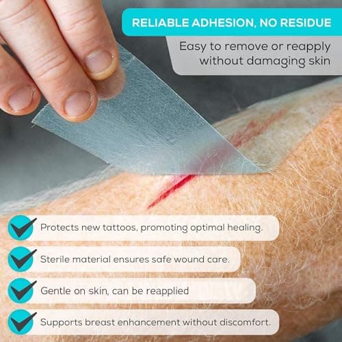 MedVance Silicone Tape Medical, Perforated Surgical Tape Sensitive Skin, Waterproof Tape for Skin, Medical Tape for Wound Care, Eyelash Tape, Gentle Skin Tape, 1" Width (1 Pack, 180 Inches)