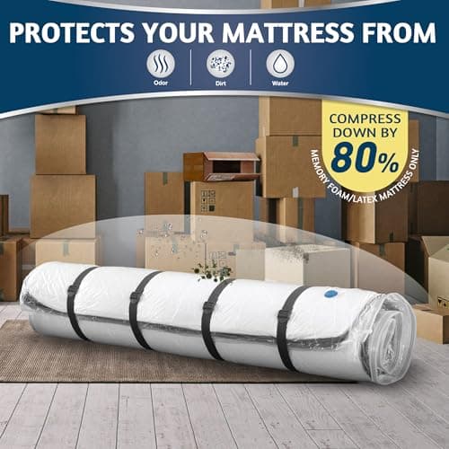 Meersburg Vacuum Mattress Bag for Memory Foam and Latex - Sealed for Easy Movement, Transport and Storage (Queen/Full/Full-XL)