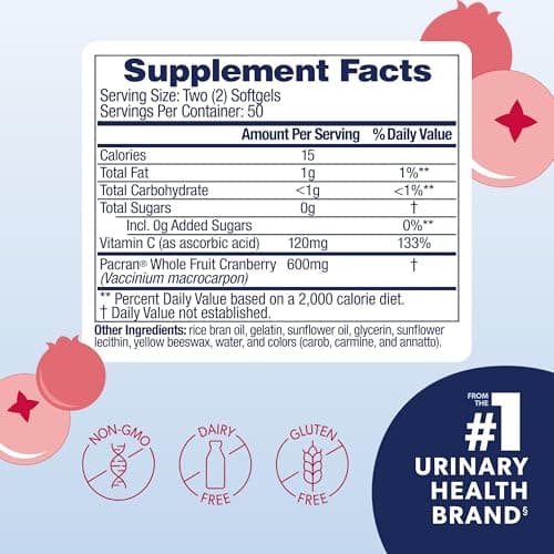 AZO Cranberry Pro, Cranberry Pills for Women & Men, 600mg Pacran, Made with Concentrated Whole Fruit Cranberry Powder to Help Cleanse and Protect The Urinary Tract*, Sugar Free, Non-GMO, 100 Softgels